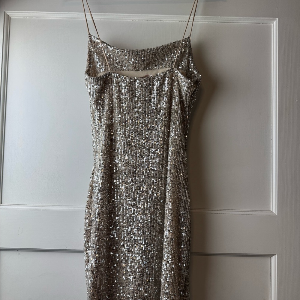 Taupe Sequin Dress NWT - Picture 2 of 5